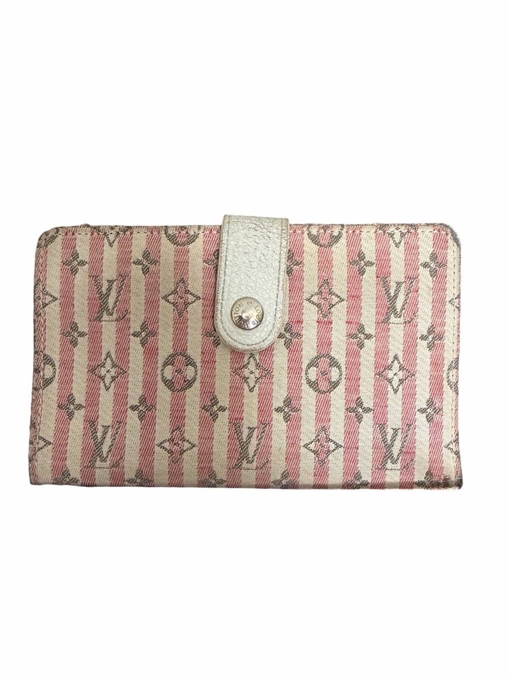 LOUIS VUITTON Mini Lin Croisette Portefeuille Viennois Pink White Kisslock